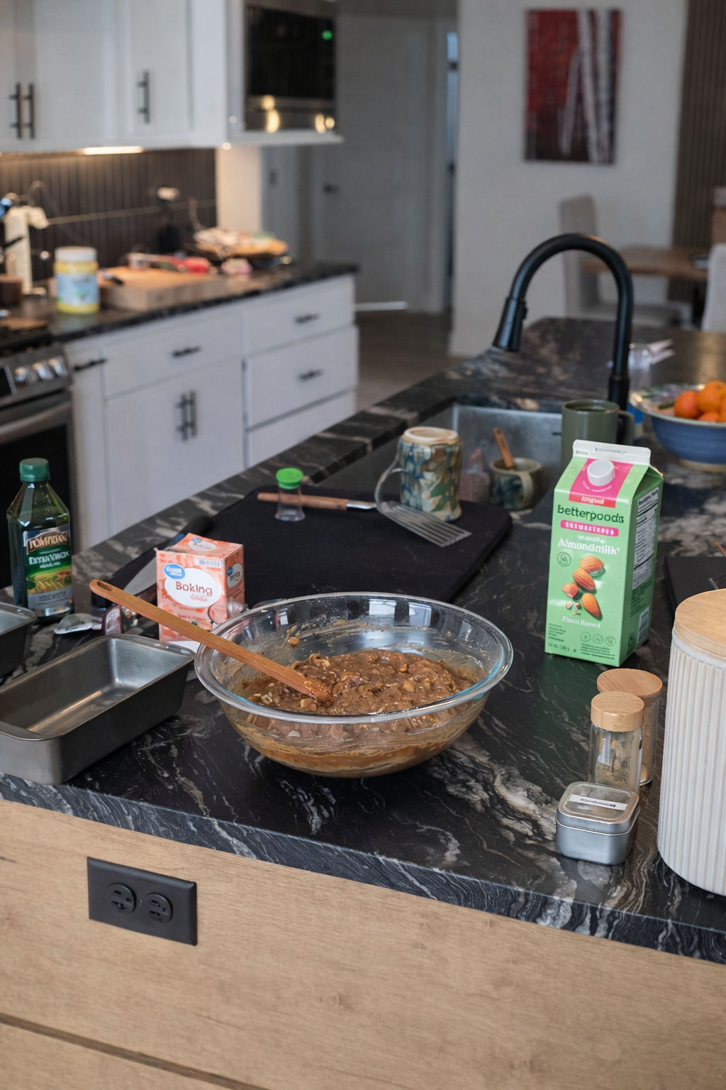 Zesty Chai Signature Banana Bread batter in the making