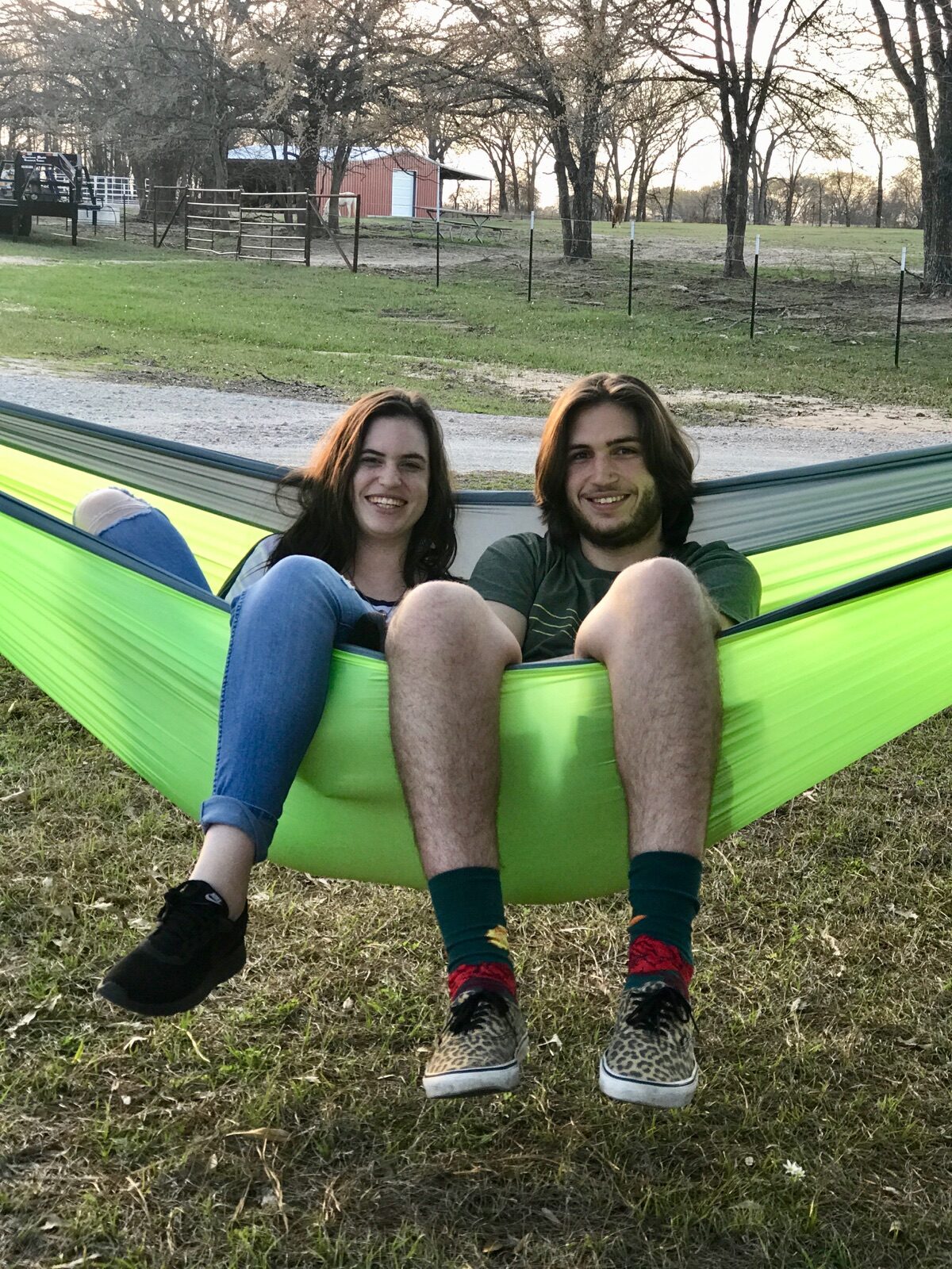 The fourth of the four kids in a hammock on another evening at the farm