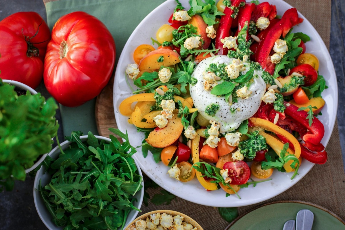 A bright, colorful bowl of vegetables