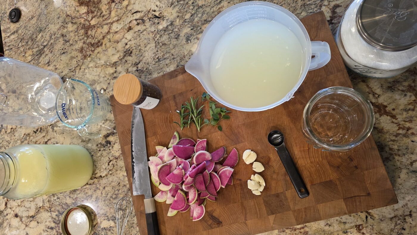 Prepping fresh vegetables in the kitchen
